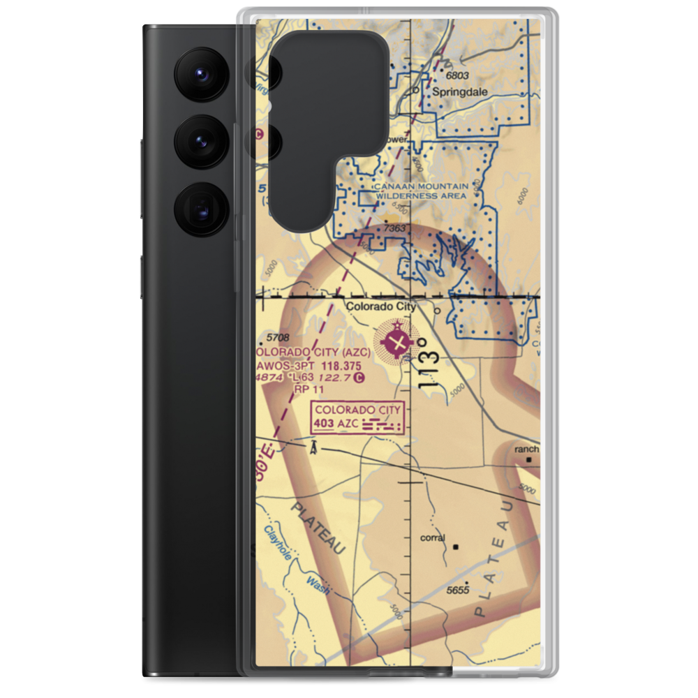 Colorado City Municipal Airport (AZC) VFR Sectional Samsung Case Samsung Galaxy S22 Ultra model shown