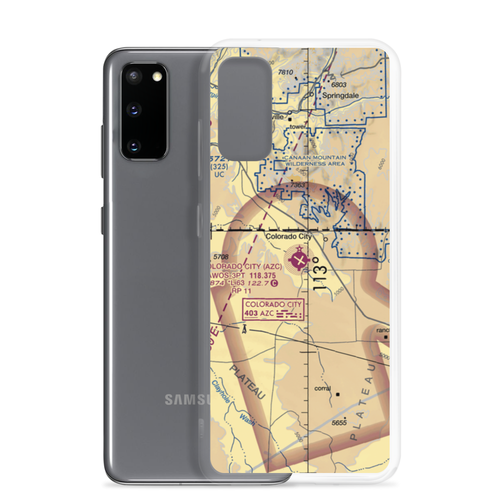 Colorado City Municipal Airport (AZC) VFR Sectional Samsung Case Samsung Galaxy S20 model shown