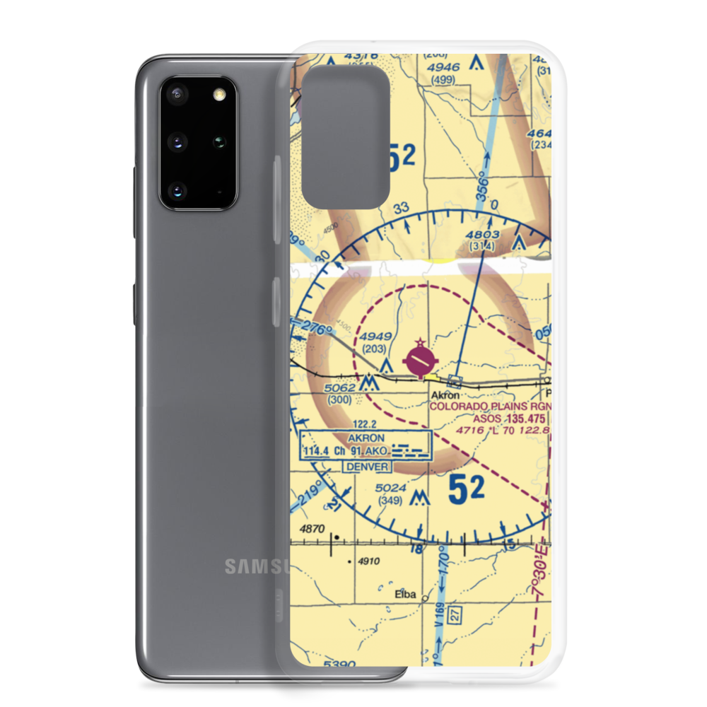 Colorado Plains Regional Airport (AKO) VFR Sectional Samsung Case Samsung Galaxy S20 Plus model shown