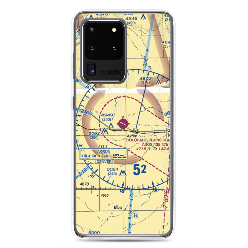 Colorado Plains Regional Airport (AKO) VFR Sectional Samsung Case Samsung Galaxy S20 Ultra model shown