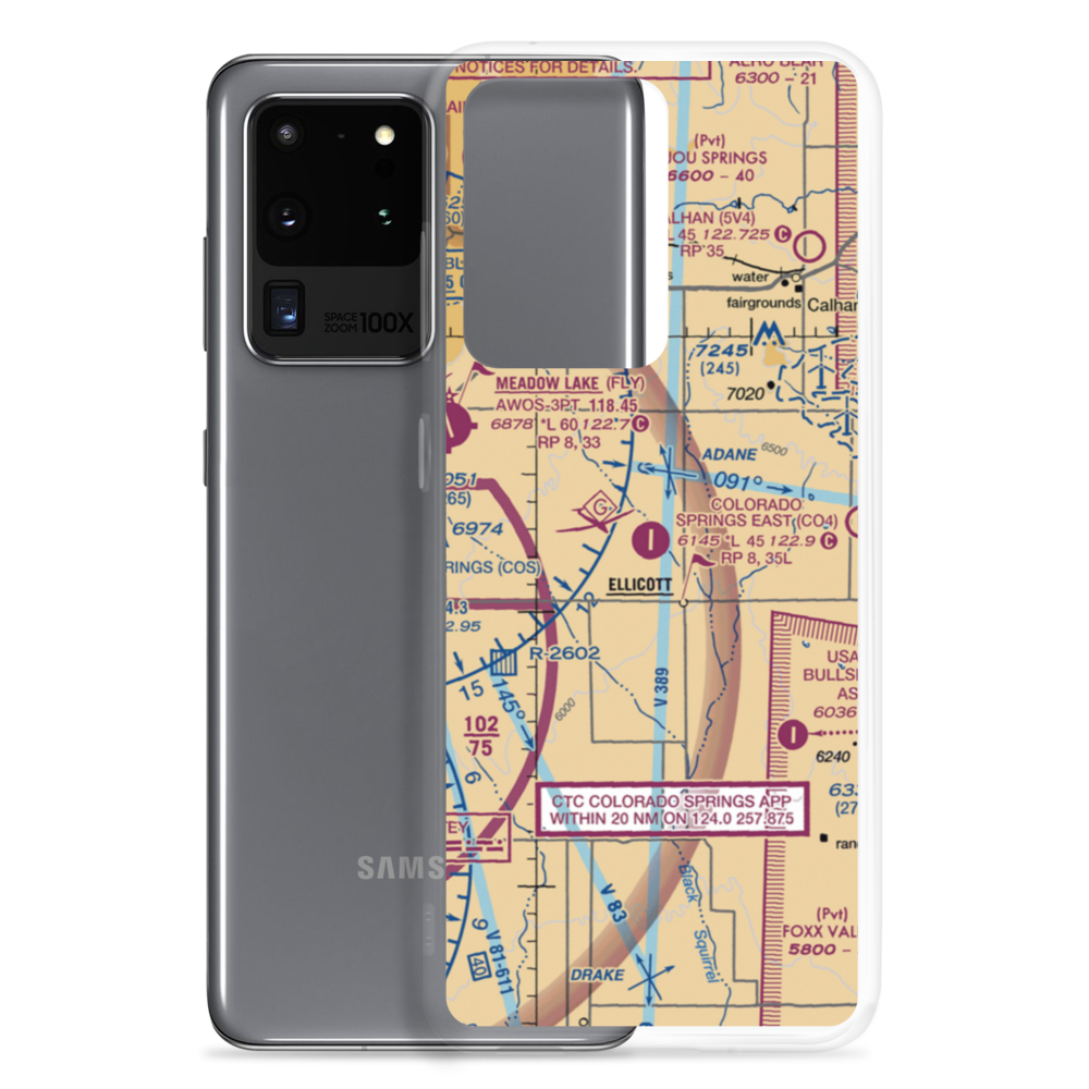 Colorado Springs East Airport (CO4) VFR Sectional Samsung Case Samsung Galaxy S20 Ultra model shown