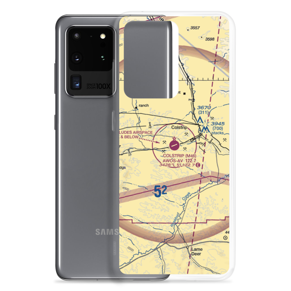 Colstrip Airport (M46) VFR Sectional Samsung Case Samsung Galaxy S20 Ultra model shown