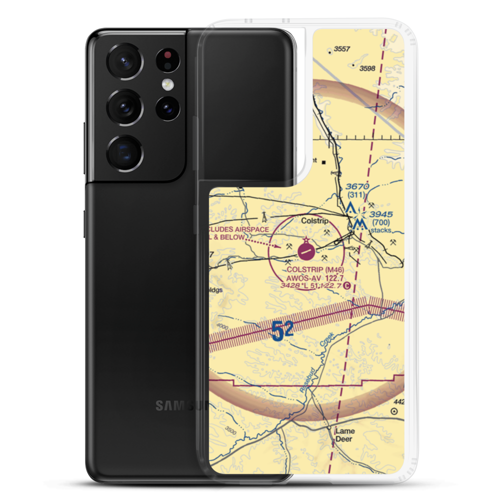 Colstrip Airport (M46) VFR Sectional Samsung Case Samsung Galaxy S21 Ultra model shown