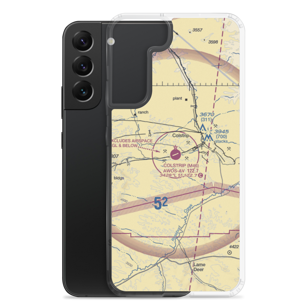 Colstrip Airport (M46) VFR Sectional Samsung Case Samsung Galaxy S22 Plus model shown