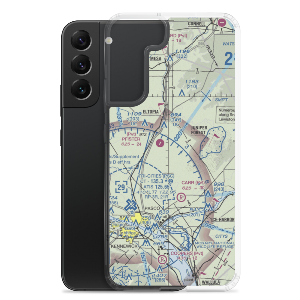 Columbia Ag 2 Airport (WN33) VFR Sectional Samsung Case Samsung Galaxy S22 Plus model shown