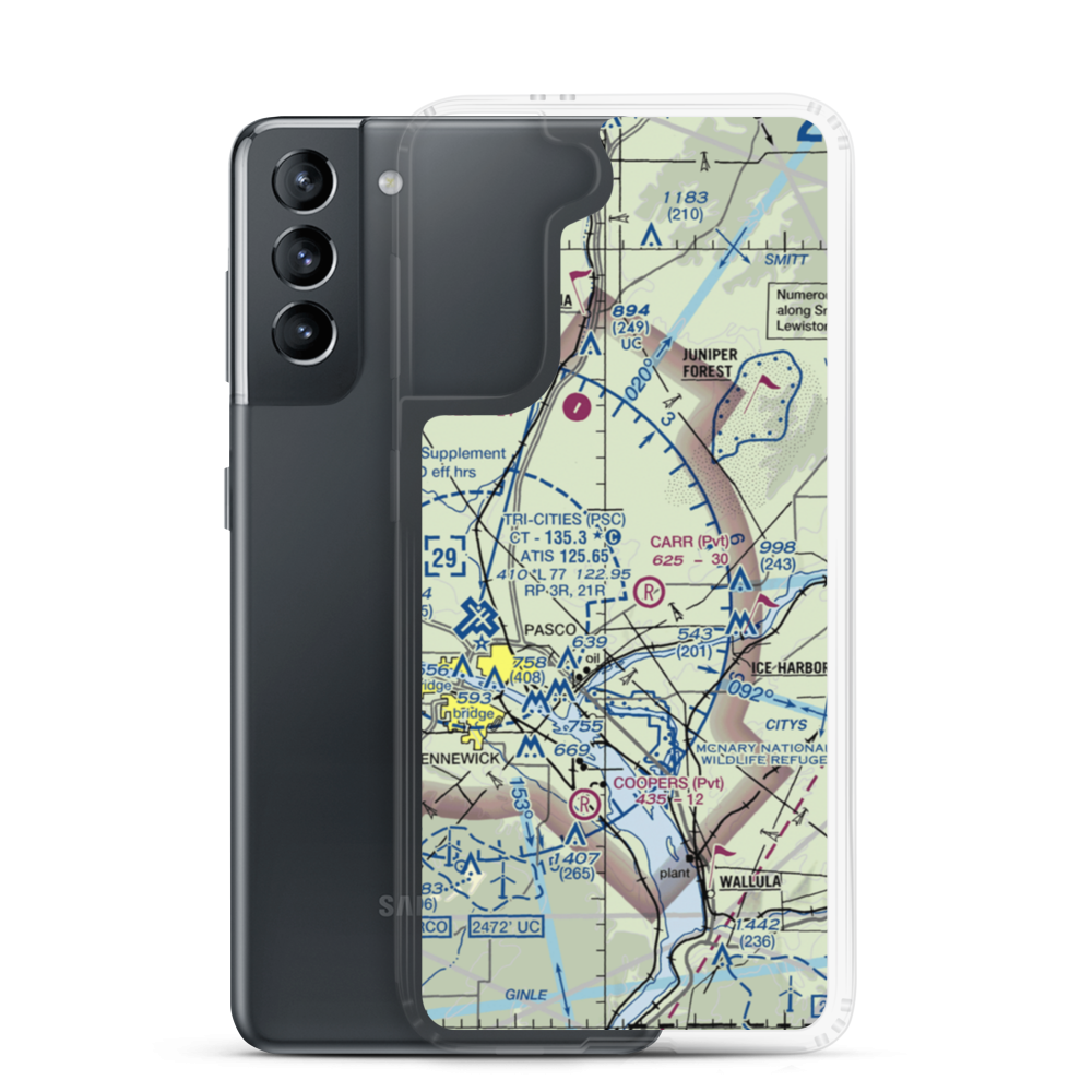 Columbia Agricultural Airport (53WA) VFR Sectional Samsung Case Samsung Galaxy S21 model shown