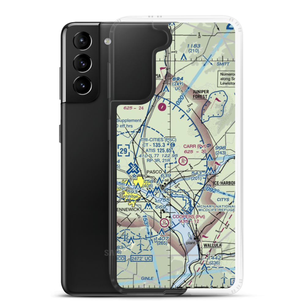 Columbia Agricultural Airport (53WA) VFR Sectional Samsung Case Samsung Galaxy S21 Plus model shown