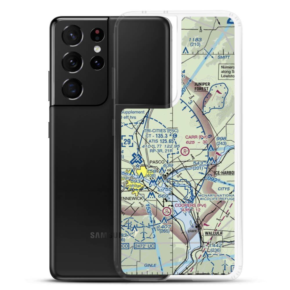 Columbia Agricultural Airport (53WA) VFR Sectional Samsung Case Samsung Galaxy S21 Ultra model shown