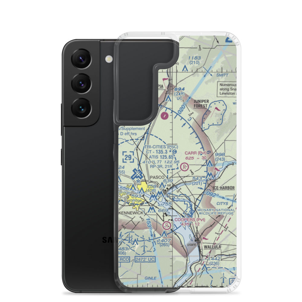 Columbia Agricultural Airport (53WA) VFR Sectional Samsung Case Samsung Galaxy S22 model shown