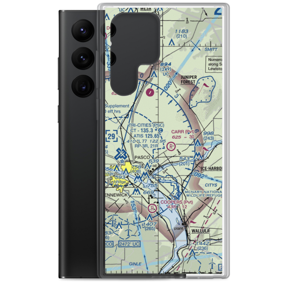Columbia Agricultural Airport (53WA) VFR Sectional Samsung Case Samsung Galaxy S22 Ultra model shown