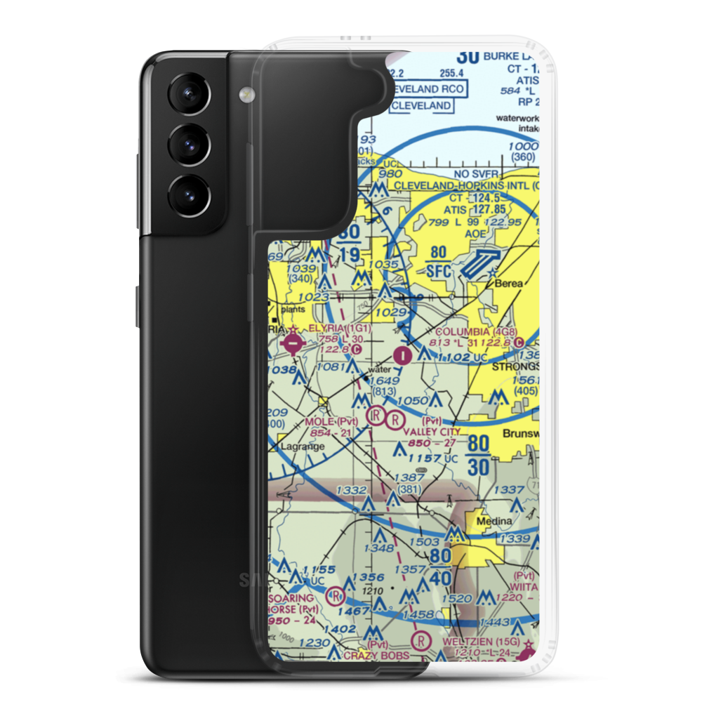 Columbia Airport (4G8) VFR Sectional Samsung Case Samsung Galaxy S21 Plus model shown