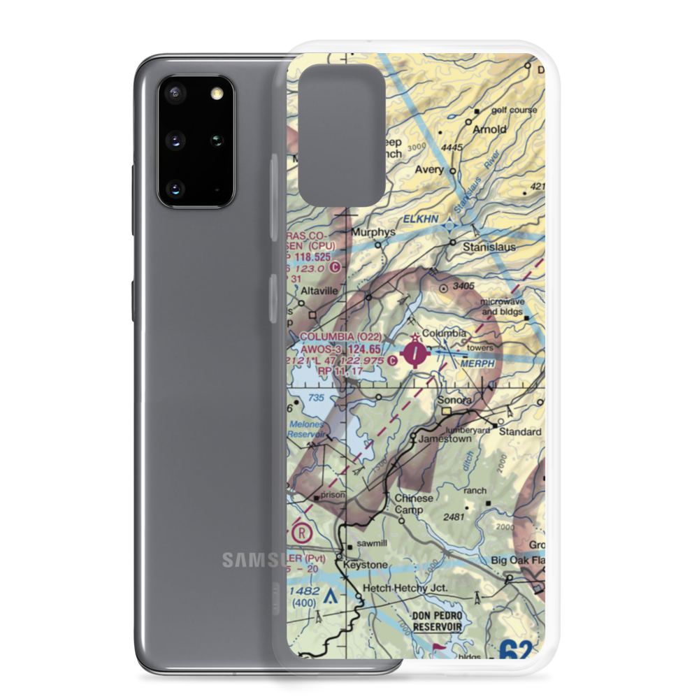 Columbia Airport (O22) VFR Sectional Samsung Case Samsung Galaxy S20 Plus model shown
