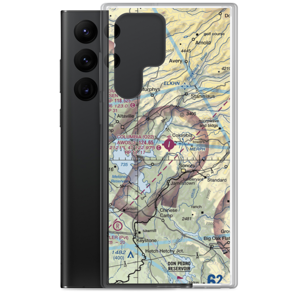 Columbia Airport (O22) VFR Sectional Samsung Case Samsung Galaxy S22 Ultra model shown
