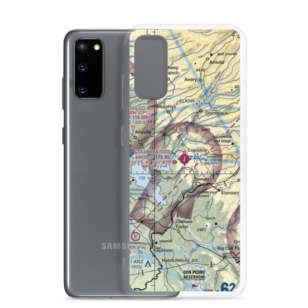 Columbia Airport (O22) VFR Sectional Samsung Case Samsung Galaxy S20 model shown