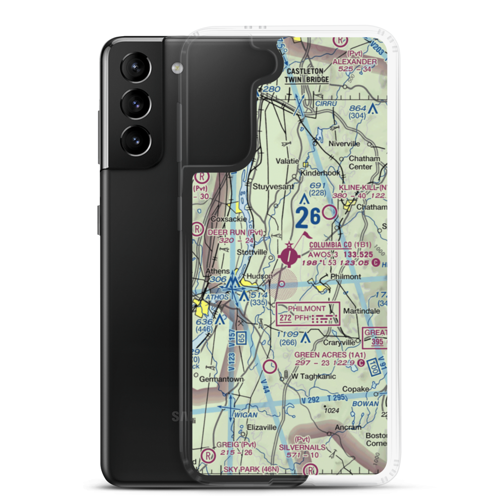 Columbia County Airport (1B1) VFR Sectional Samsung Case Samsung Galaxy S21 Plus model shown