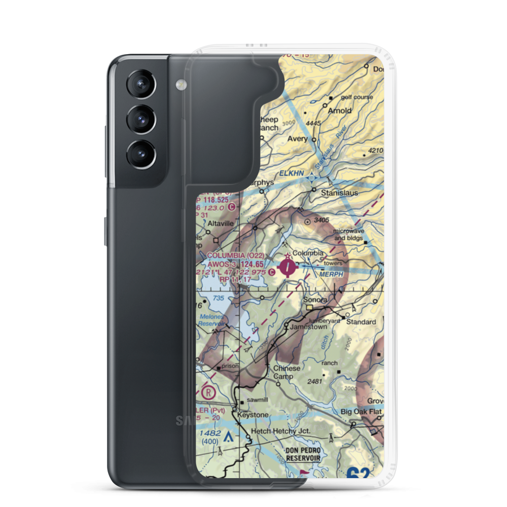 Columbia Heliport (6Q0) VFR Sectional Samsung Case Samsung Galaxy S21 model shown