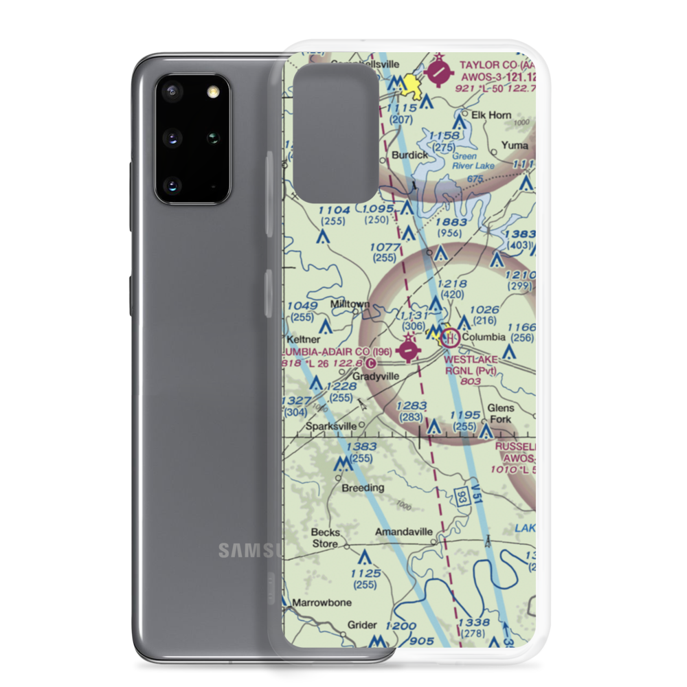Columbia-Adair Co. Airport (I96) VFR Sectional Samsung Case Samsung Galaxy S20 Plus model shown