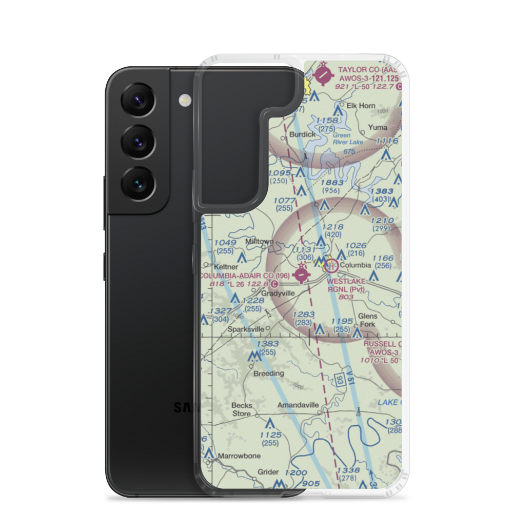 Columbia-Adair Co. Airport (I96) VFR Sectional Samsung Case Samsung Galaxy S22 model shown