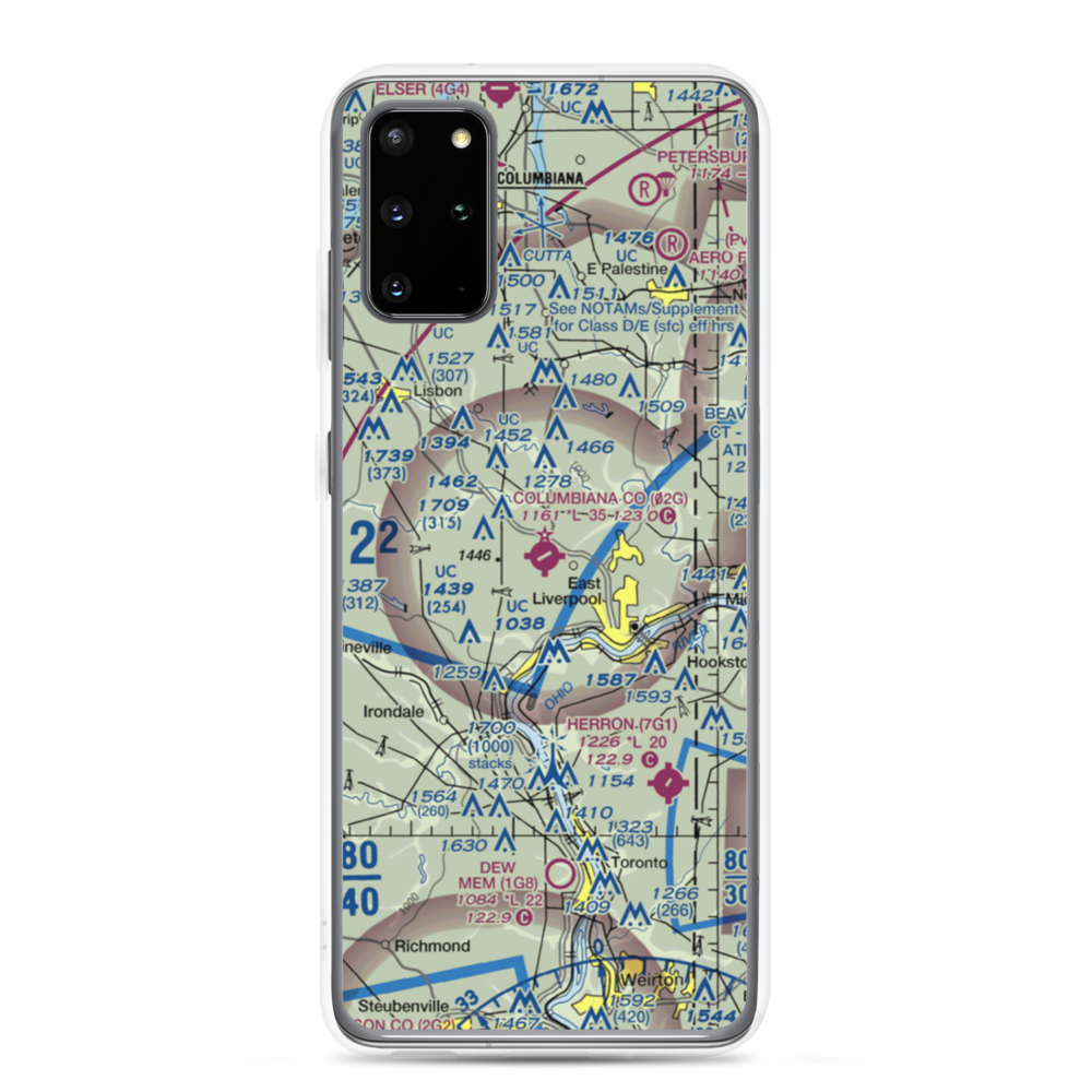 Columbiana County Airport (02G) VFR Sectional Samsung Case Samsung Galaxy S20 Plus model shown