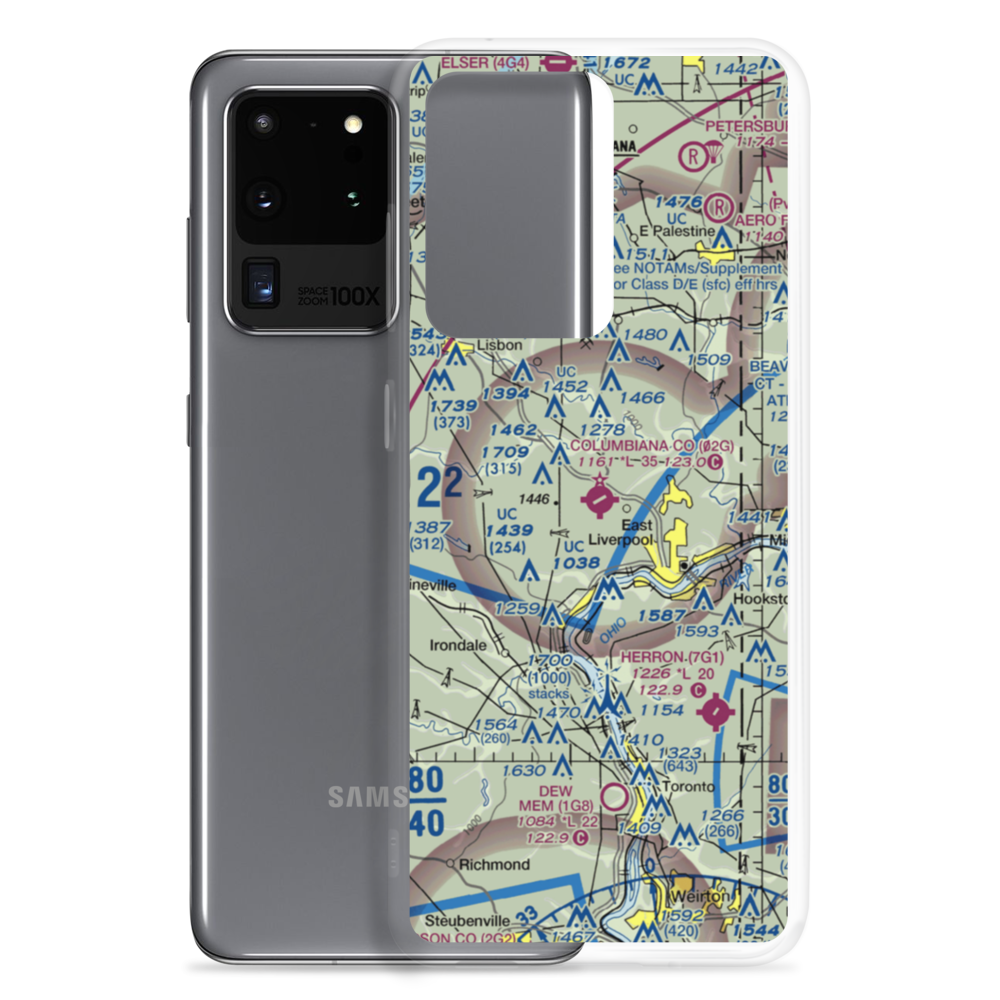 Columbiana County Airport (02G) VFR Sectional Samsung Case Samsung Galaxy S20 Ultra model shown