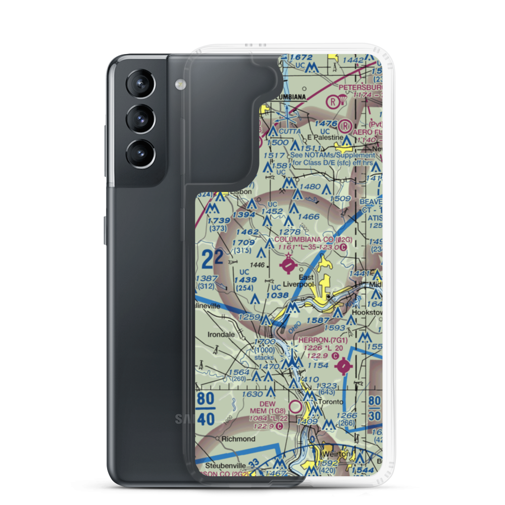 Columbiana County Airport (02G) VFR Sectional Samsung Case Samsung Galaxy S21 model shown