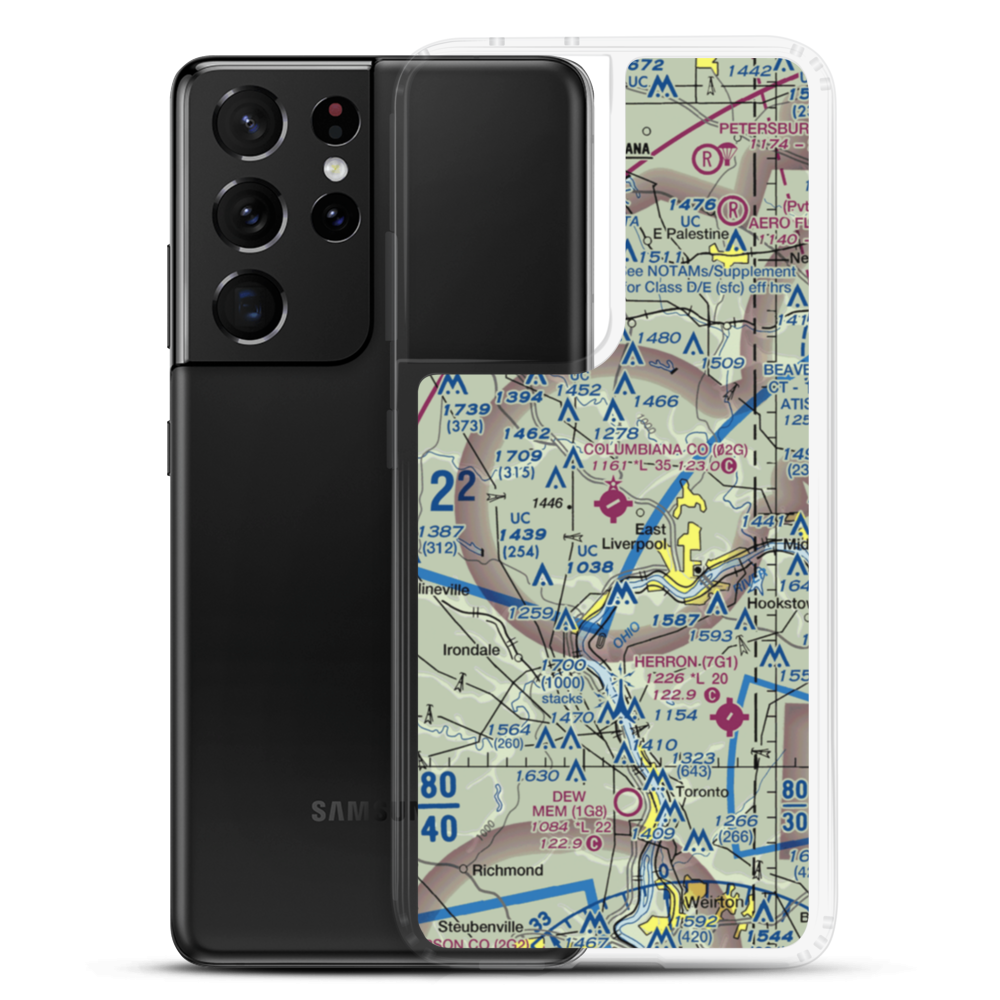 Columbiana County Airport (02G) VFR Sectional Samsung Case Samsung Galaxy S21 Ultra model shown