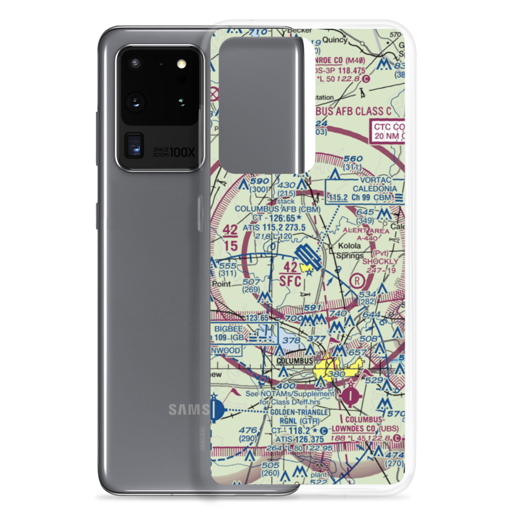 Columbus Air Force Base (CBM) VFR Sectional Samsung Case Samsung Galaxy S20 Ultra model shown