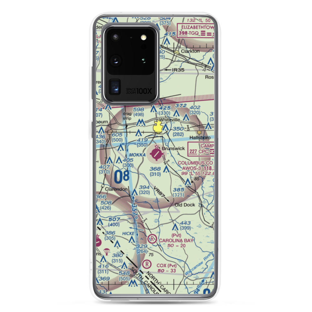 Columbus County Municipal Airport (CPC) VFR Sectional Samsung Case Samsung Galaxy S20 Ultra model shown