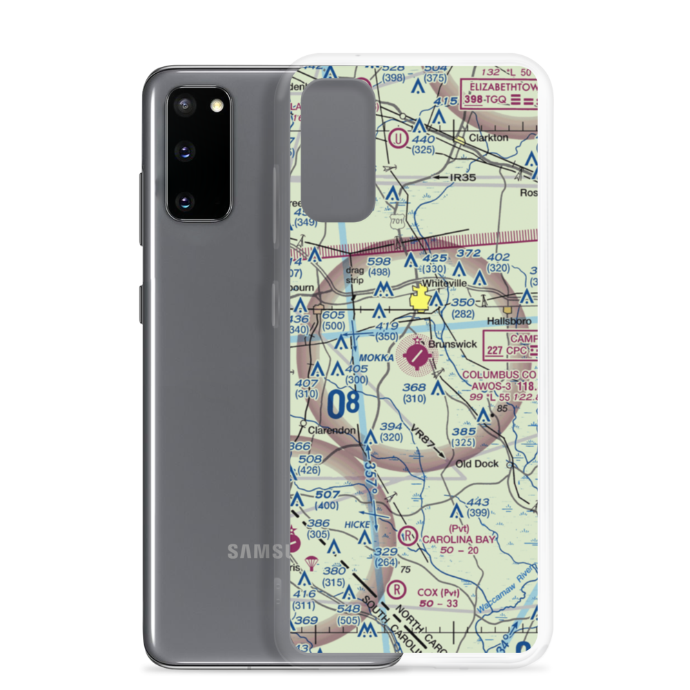 Columbus County Municipal Airport (CPC) VFR Sectional Samsung Case Samsung Galaxy S20 model shown
