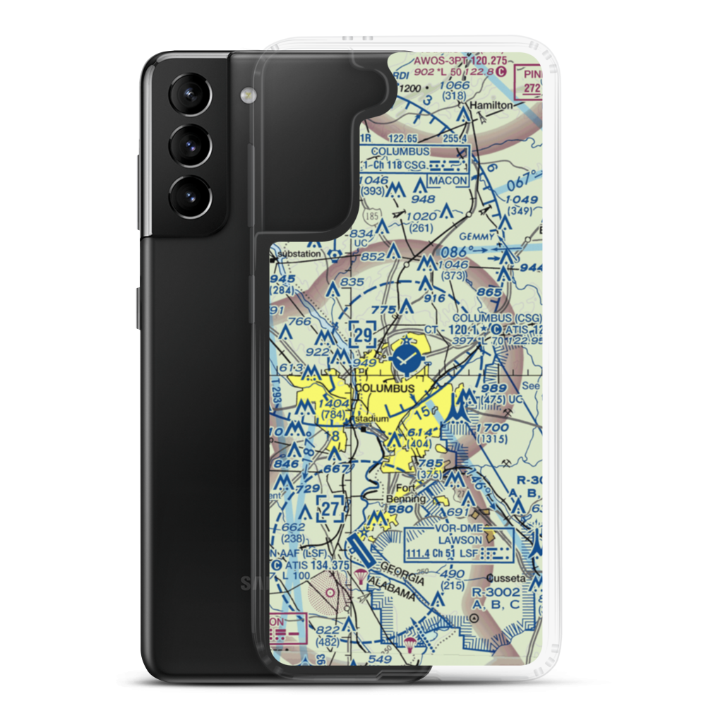 Columbus Metropolitan Airport (CSG) VFR Sectional Samsung Case Samsung Galaxy S21 Plus model shown