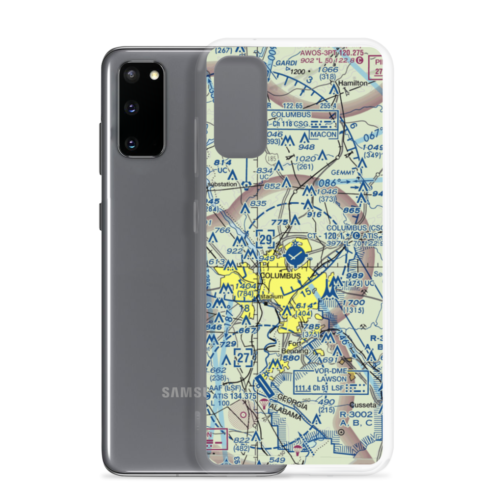 Columbus Metropolitan Airport (CSG) VFR Sectional Samsung Case Samsung Galaxy S20 model shown