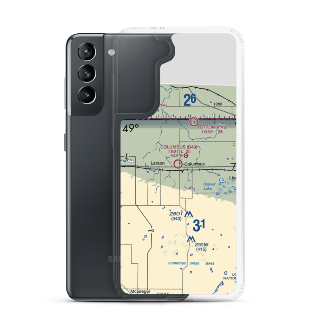 Columbus Municipal Airport (D49) VFR Sectional Samsung Case Samsung Galaxy S21 model shown