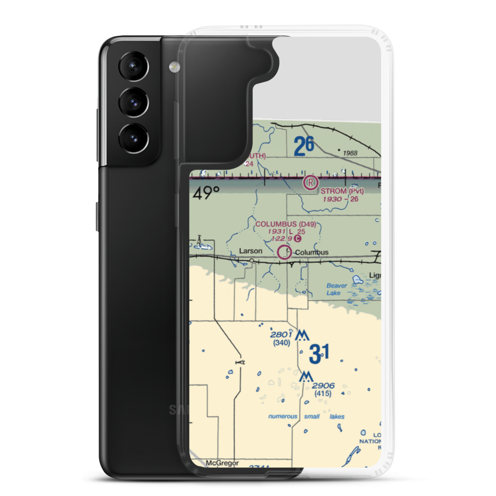Columbus Municipal Airport (D49) VFR Sectional Samsung Case Samsung Galaxy S21 Plus model shown