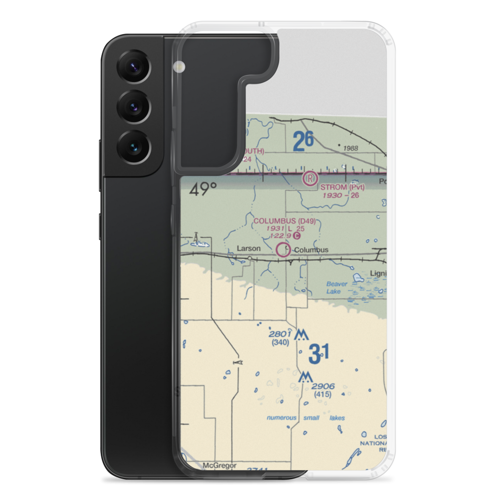 Columbus Municipal Airport (D49) VFR Sectional Samsung Case Samsung Galaxy S22 Plus model shown