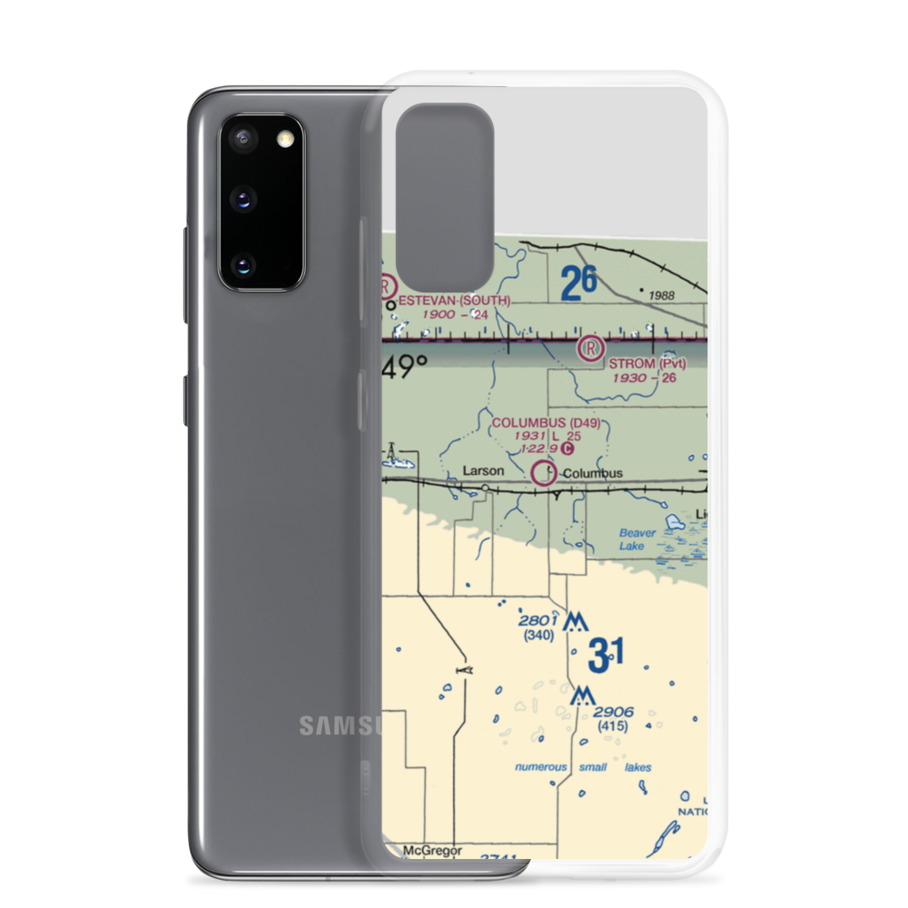 Columbus Municipal Airport (D49) VFR Sectional Samsung Case Samsung Galaxy S20 model shown