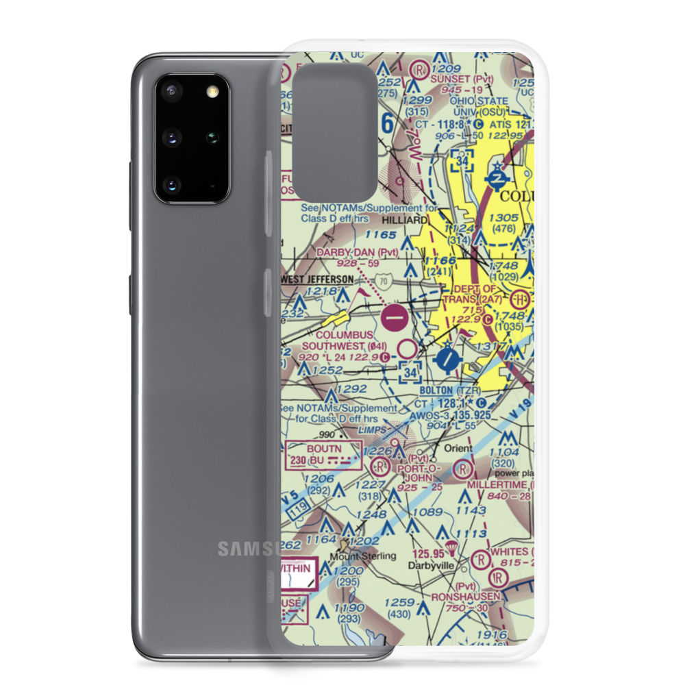 Columbus Southwest Airport (04I) VFR Sectional Samsung Case Samsung Galaxy S20 Plus model shown