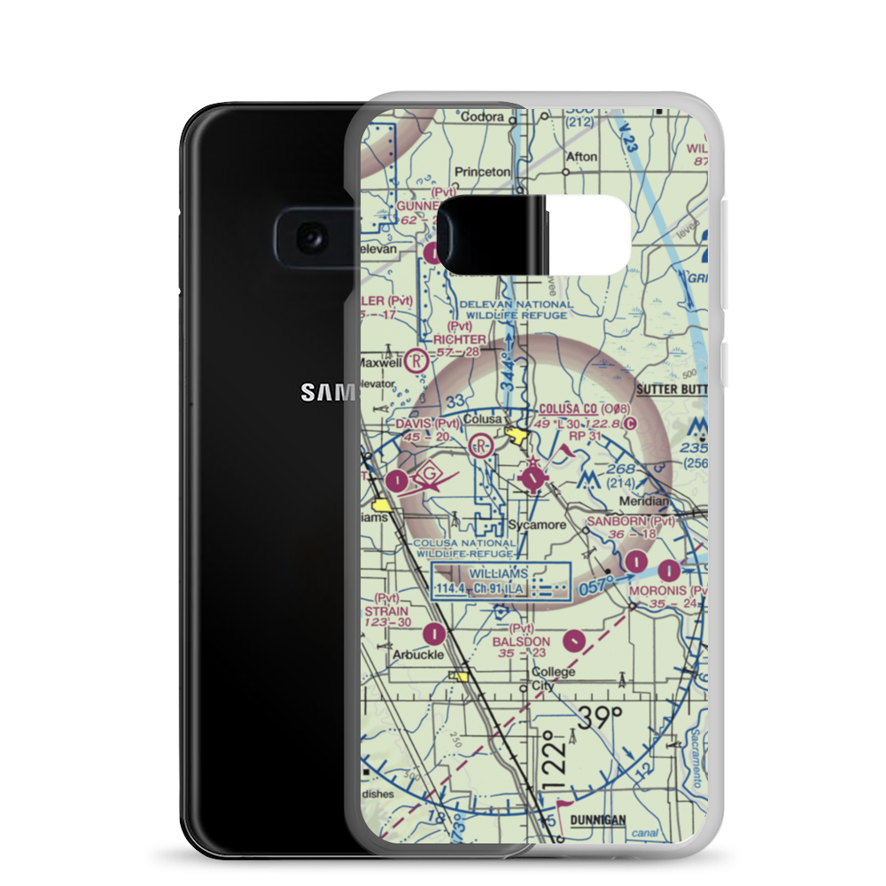 Colusa County Airport (O08) VFR Sectional Samsung Case Samsung Galaxy S10e model shown