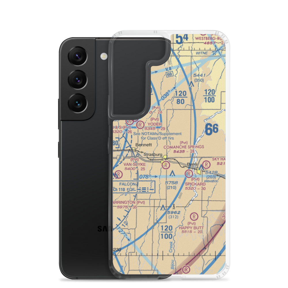 Comanche Airfield Llc Airport (CO38) VFR Sectional Samsung Case Samsung Galaxy S22 model shown