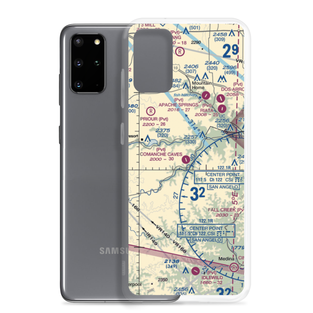 Comanche Caves Ranch Airport (4TA6) VFR Sectional Samsung Case Samsung Galaxy S20 Plus model shown