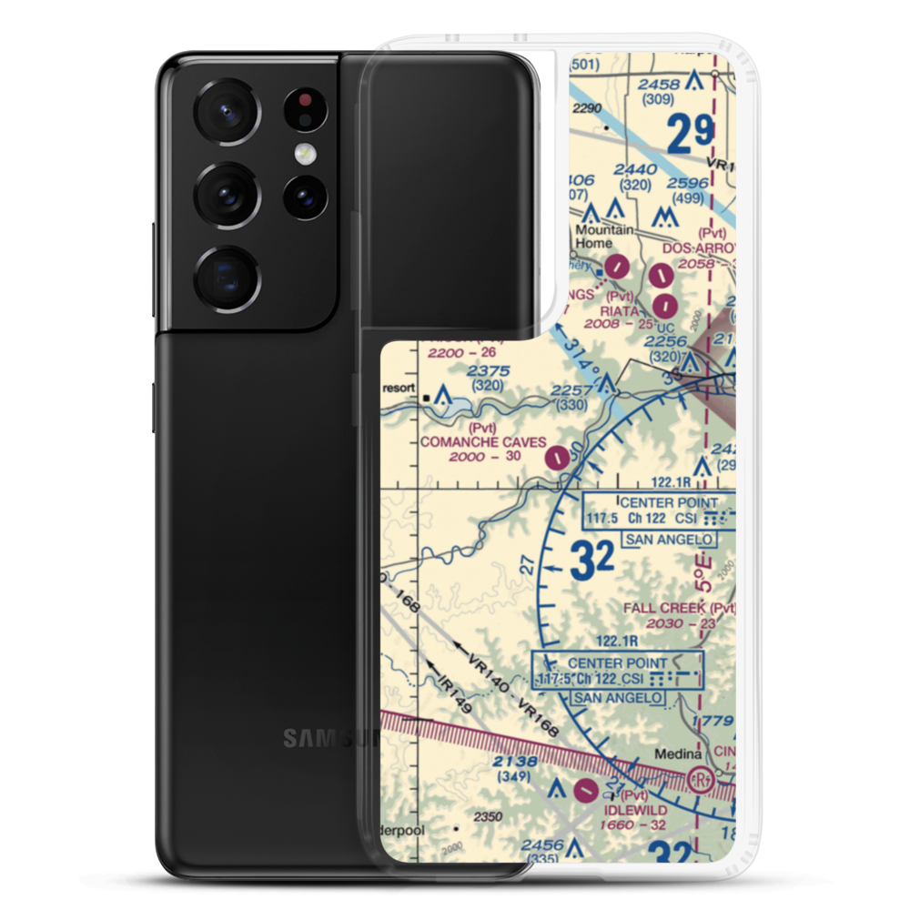 Comanche Caves Ranch Airport (4TA6) VFR Sectional Samsung Case Samsung Galaxy S21 Ultra model shown