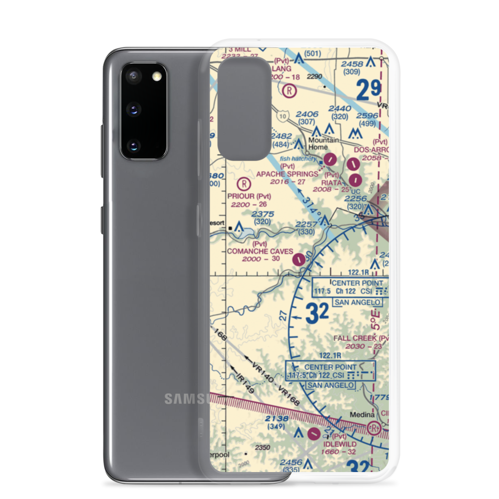 Comanche Caves Ranch Airport (4TA6) VFR Sectional Samsung Case Samsung Galaxy S20 model shown