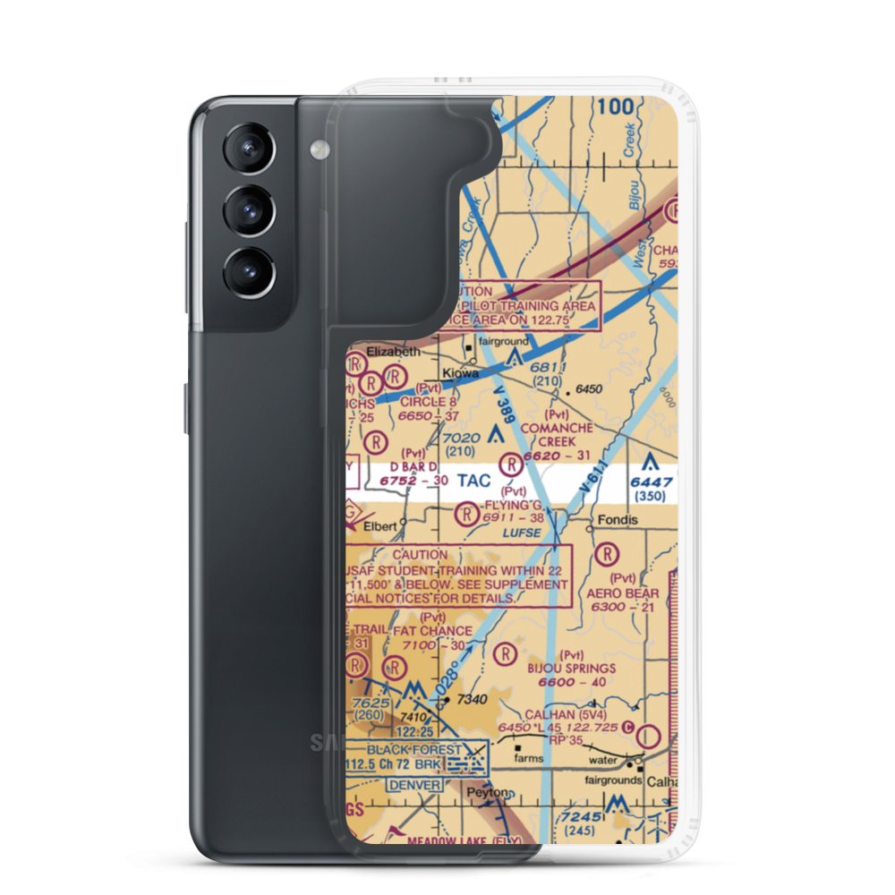 Comanche Creek Airport (07CO) VFR Sectional Samsung Case Samsung Galaxy S21 model shown