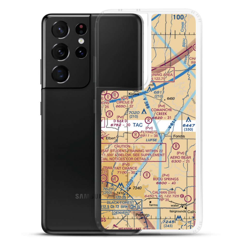 Comanche Creek Airport (07CO) VFR Sectional Samsung Case Samsung Galaxy S21 Ultra model shown