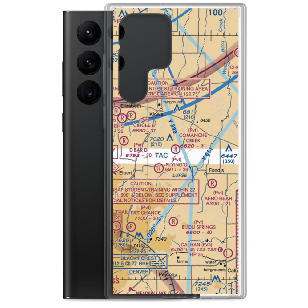 Comanche Creek Airport (07CO) VFR Sectional Samsung Case Samsung Galaxy S22 Ultra model shown