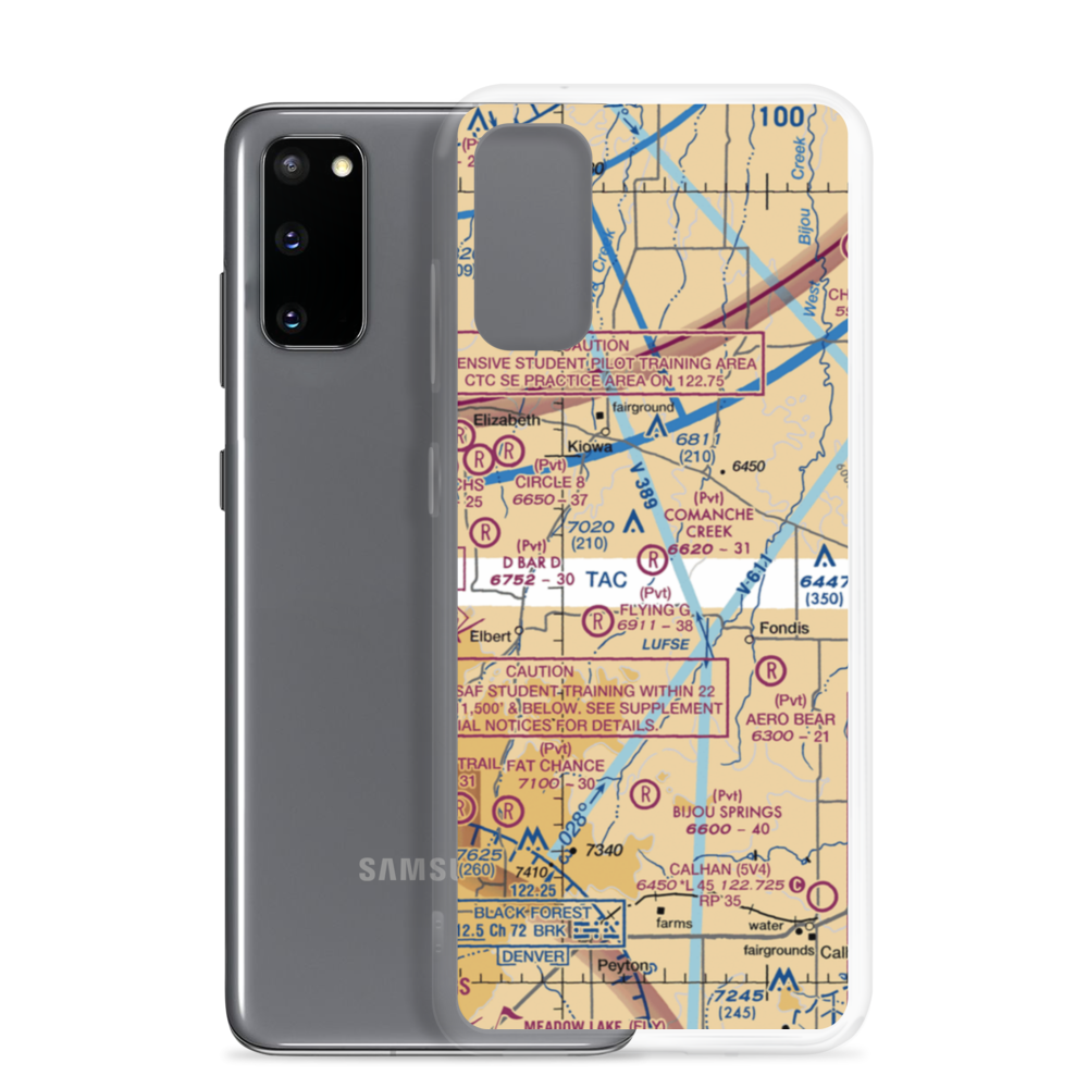 Comanche Creek Airport (07CO) VFR Sectional Samsung Case Samsung Galaxy S20 model shown