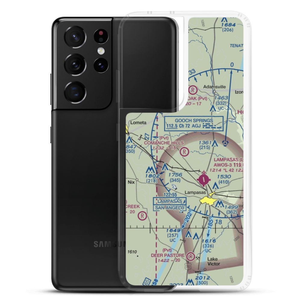 Comanche Hills Ranch Airport (71XS) VFR Sectional Samsung Case Samsung Galaxy S21 Ultra model shown