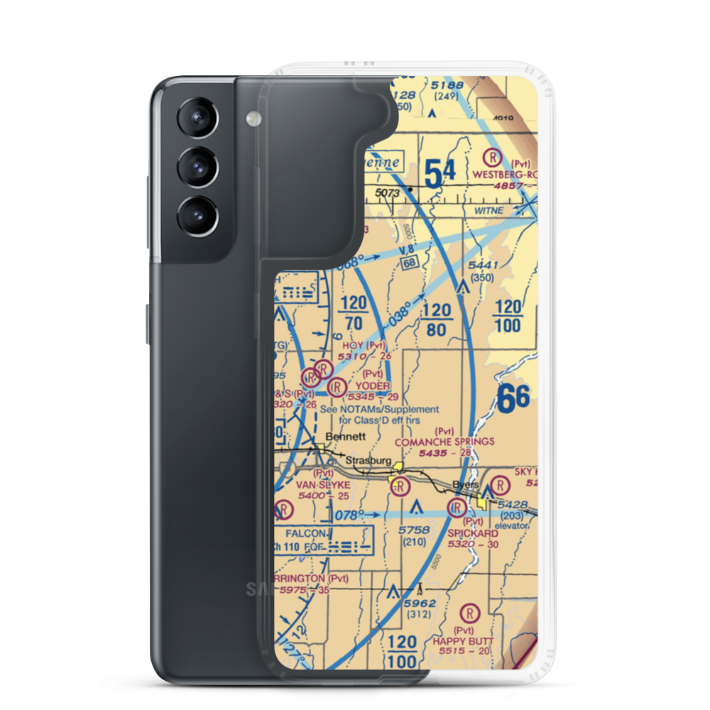 Comanche Livestock Airport (59CO) VFR Sectional Samsung Case Samsung Galaxy S21 model shown
