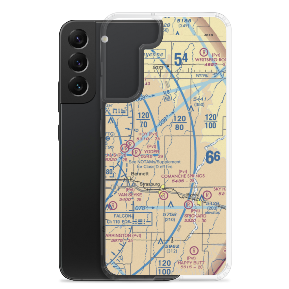 Comanche Livestock Airport (59CO) VFR Sectional Samsung Case Samsung Galaxy S22 Plus model shown