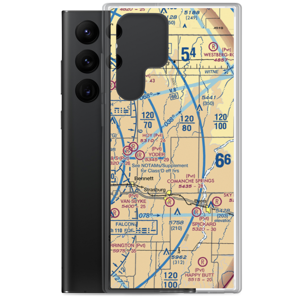 Comanche Livestock Airport (59CO) VFR Sectional Samsung Case Samsung Galaxy S22 Ultra model shown