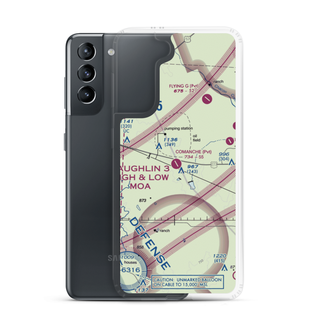 Comanche Ranch Airport (5TE0) VFR Sectional Samsung Case Samsung Galaxy S21 model shown